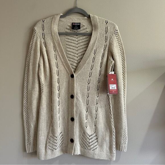NWT Sherpa Aastha Open Knit Cardigan - Picture 1 of 8